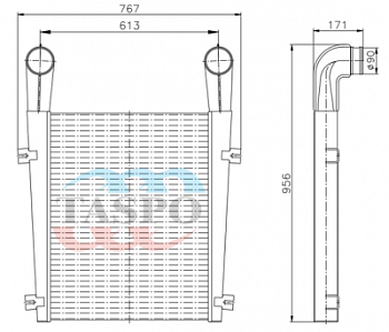 642290-1323010-063 Охладитель наддувочного воздуха (дв. ЯМЗ-236НЕ2, -236БЕ2, -238ДЕ2, ММЗ Д-260) 