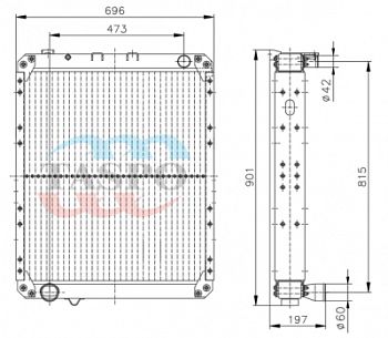555142Т-1301010 Радиатор водяной (дв. ММЗ Д-260.12, Д-260.5) 