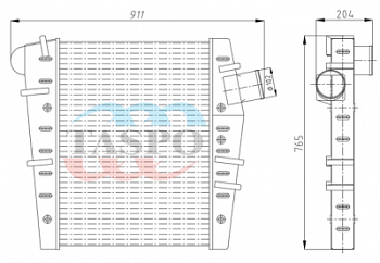 ТА40К-1323010-02 Охладитель наддувочного воздуха (дв. Cummins QSM11-C) 