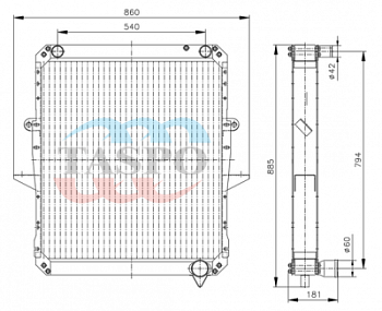 54325Т-1301010ВВ Радиатор водяной (дв. ЯМЗ-238Д) 