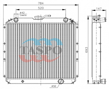 5323ЯТ-1301010 Радиатор водяной (дв. ЯМЗ-238М2, -236НЕ2) 