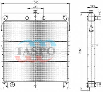 400-1301100 Радиатор водяной 315-400 кВт 