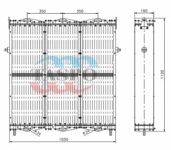 550-1301100 Радиатор водяной (АД-315, ЯМЗ-8502) 