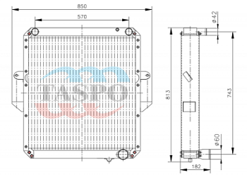 53371Т-1301010В Радиатор водяной (дв. ЯМЗ-236НЕ, -236НЕ2, -236БЕ2) 