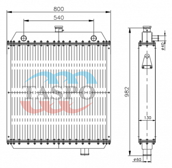 100-1301100 Радиатор водяной 90, 100, 120 кВт (дв. ЯМЗ-236М2-7; -238М2-11) 