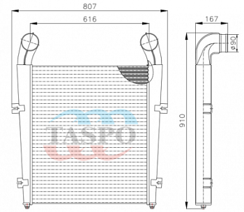 650136-1323010 Охладитель наддувочного воздуха (дв. ЯМЗ-6561.10, -6562.10, -6582.10, Deutz) 
