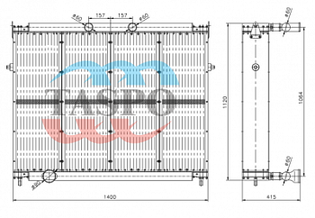 8502K-1301100 Радиатор водяной 400-456 кВт (дв. ЯМЗ-8502.10, VolvoPenta TAD1642GE) 